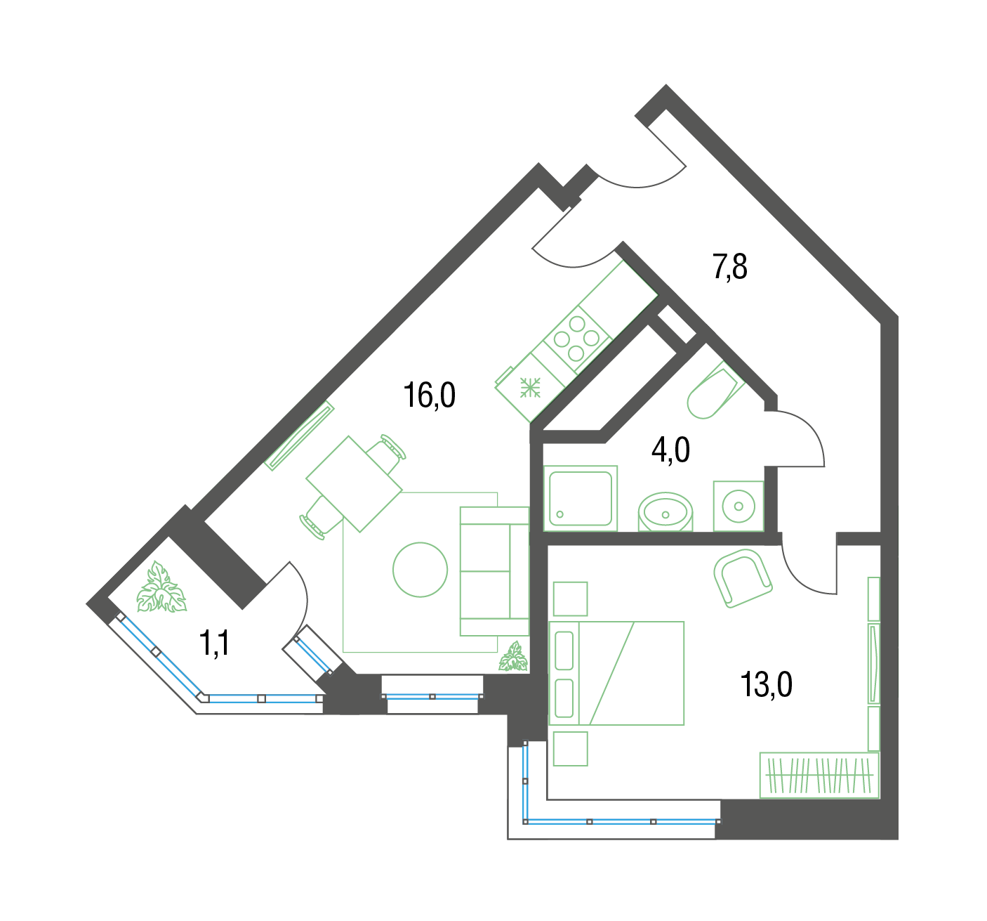 ЖК Котельники дом №09, этаж 5, номер квартиры 182