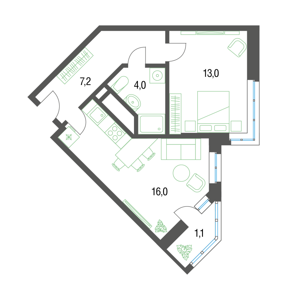 ЖК Котельники дом №10, этаж 22, номер квартиры 311