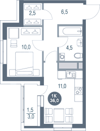ЖК Котельники дом №11, этаж 10, номер квартиры 62