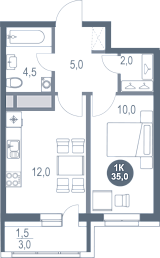 ЖК Котельники дом №12, этаж 14, номер квартиры 350