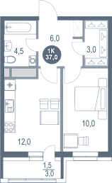 ЖК Котельники дом №11, этаж 13, номер квартиры 518